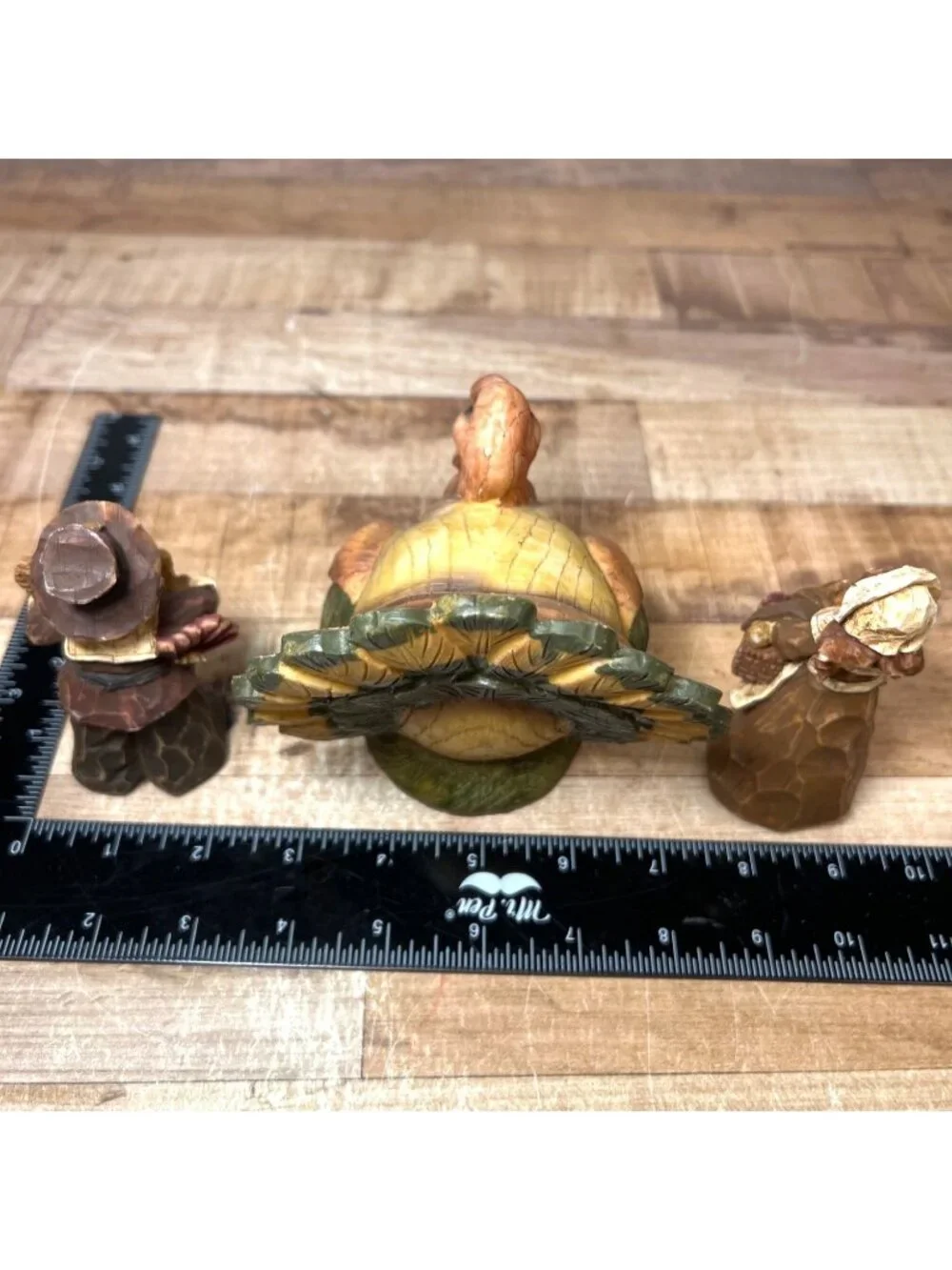 Hand-Painted Thanksgiving Pilgrim & Turkey Figurine Set  Autumn Harvest - Set Of